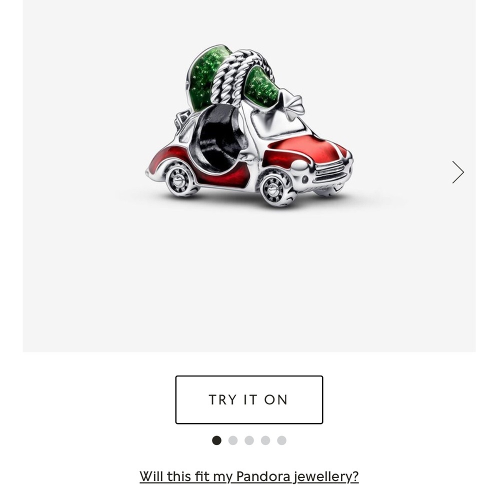 Pandora Holiday car with tree charm - RETIRED